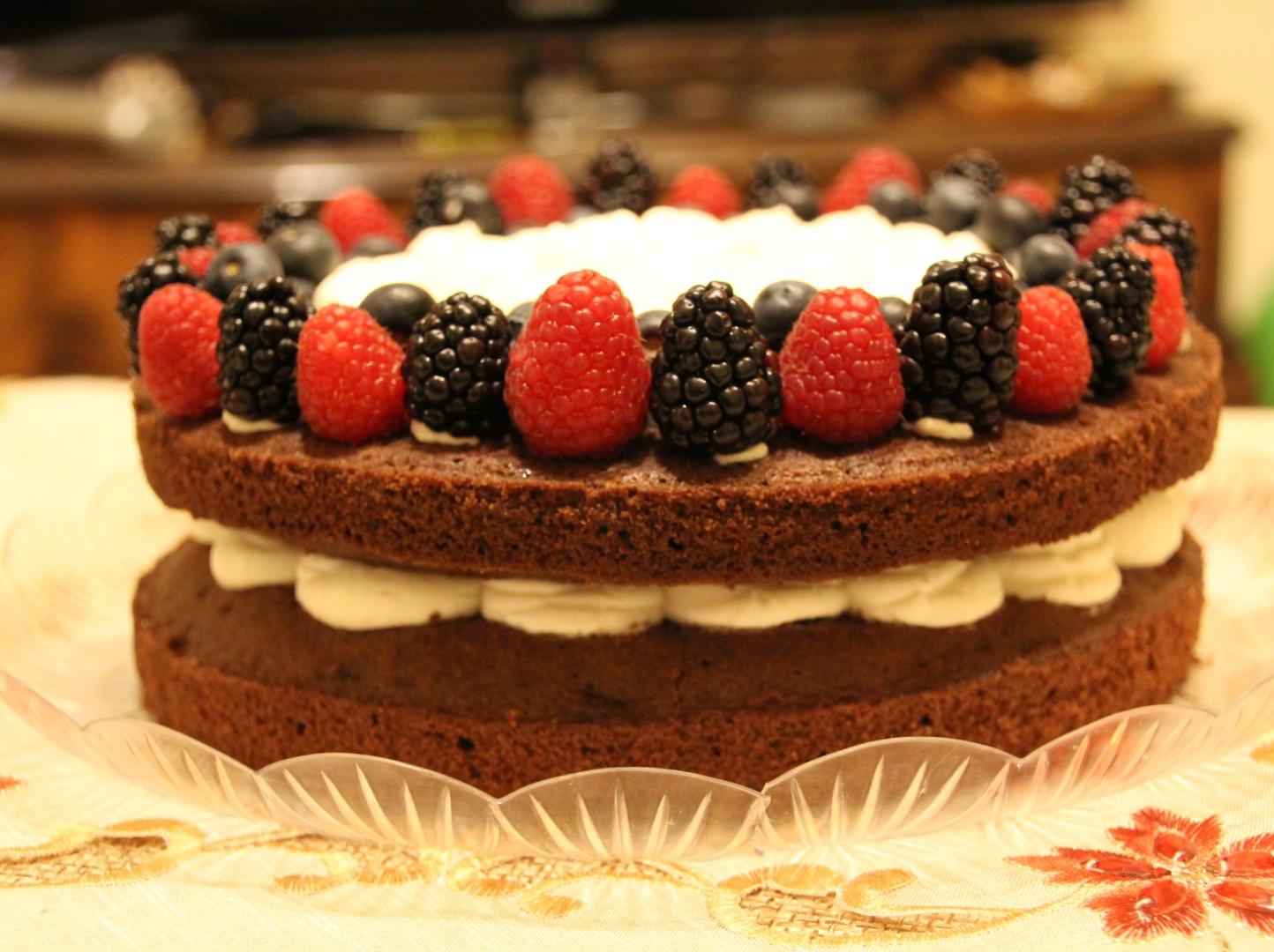 Chocolate Victoria Sponge Cake con crema al mascarpone