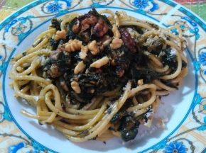 Spaghetti  spinaci e noci