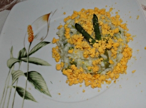 Risotto mimosa con asparagi e stracchino