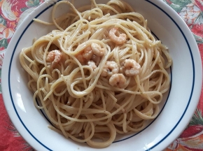 Spaghetti ai gamberetti e mascarpone