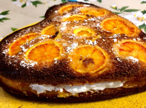 Torta rovesciata all’ arancia 🍊 con crema all’ arancia e panna 🍰