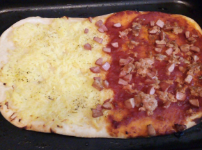 Doppia pizza veloce in teglia