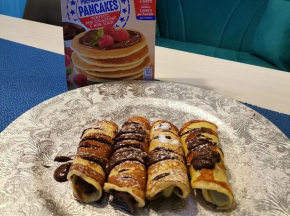 Pancake a rotoli con nutella