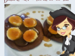 pancakes di cioccolato con banane e salsa di caramello