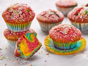 Rainbow muffin
