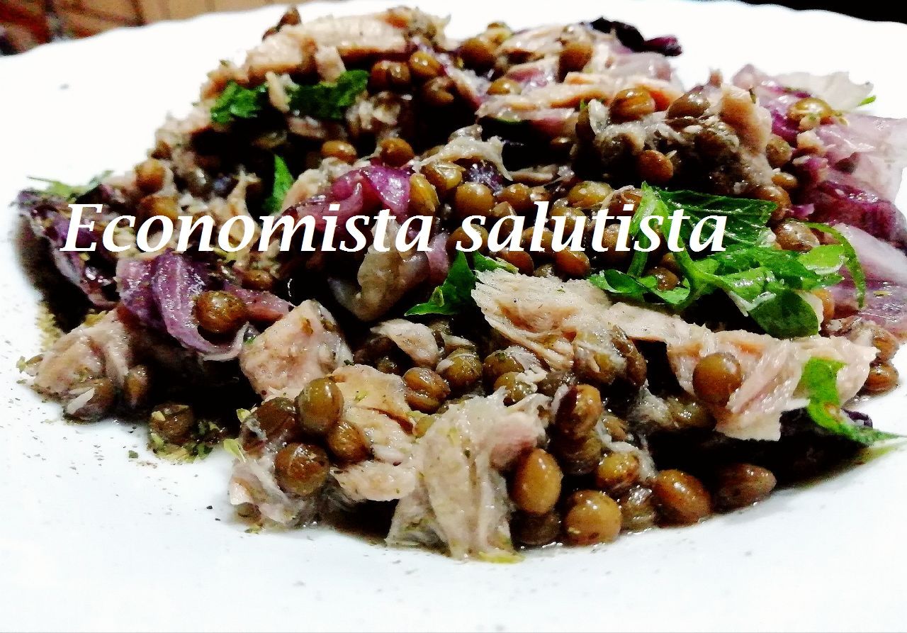 immagine post Piatti unici: insalata tiepida di lenticchie, radicchio e tonno!