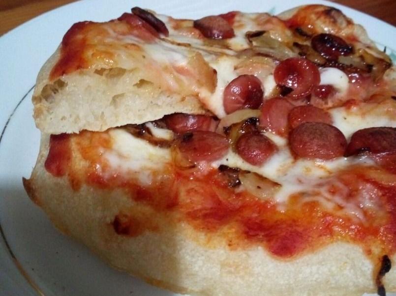 Pizza alta metà padella metà forno