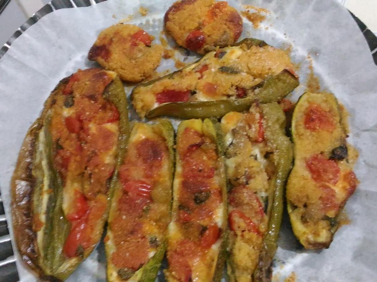 Friggitelli e zucchine con cous cous