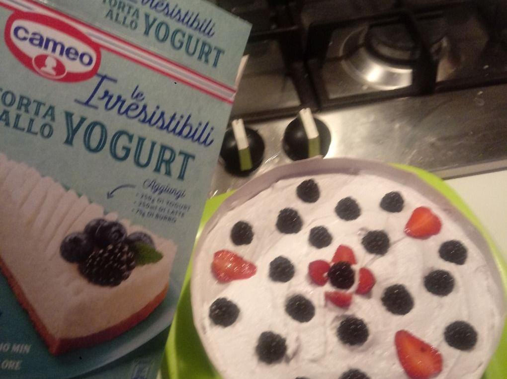 Torta allo yogurt con more e fragole